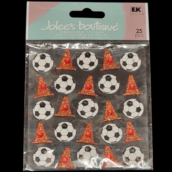 Jolees Boutique Soccer‎ Stickers Dimensional Glitter Rhinestone Scrapbooking - Picture 1 of 5
